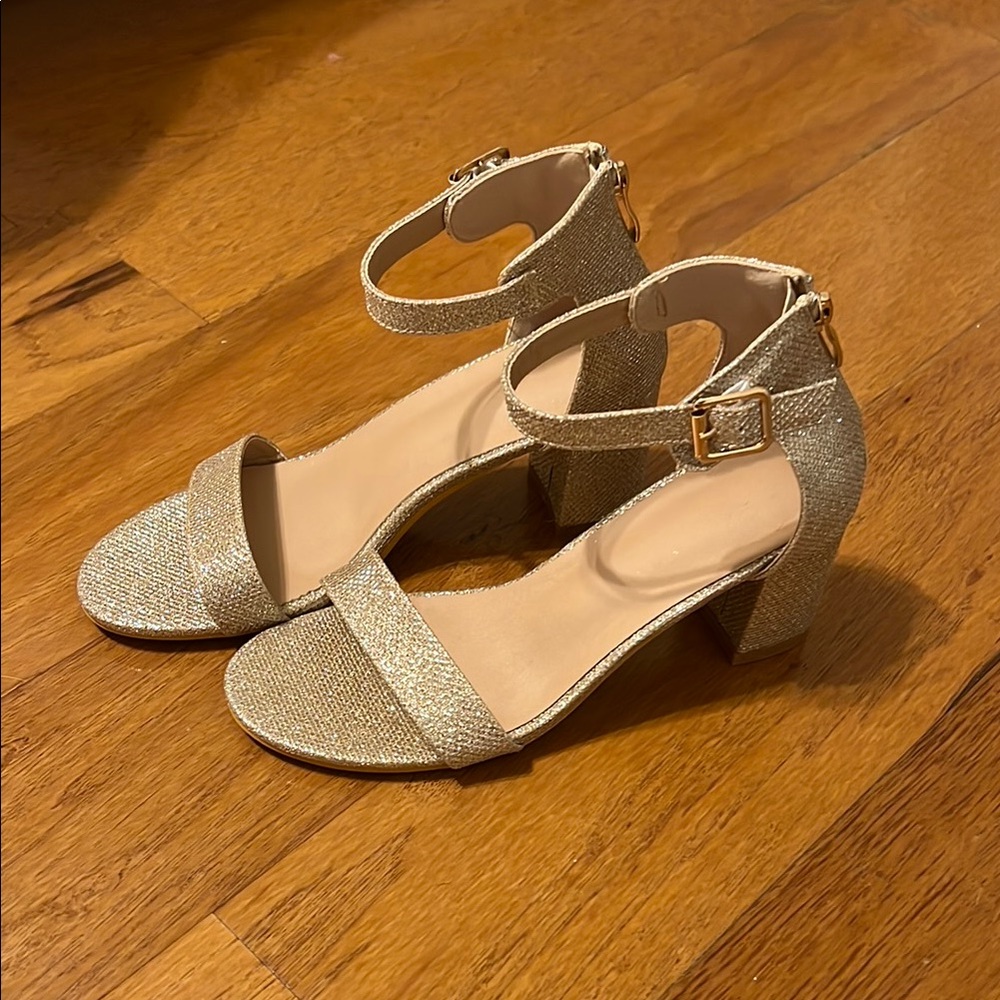 Glitter‎ Chunky Ankle Strap Sandals